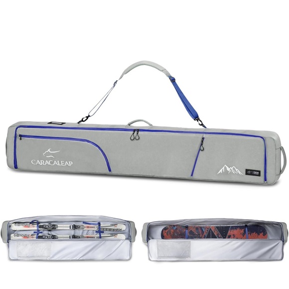 Ski Snowboard Bag Fully Padded for Air Travel 2 pair, Double Snowboard Bag - Picture 1 of 10